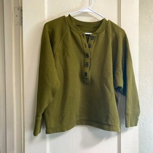 Madewell MWL Betterterry Henley Sweatshirt size XS